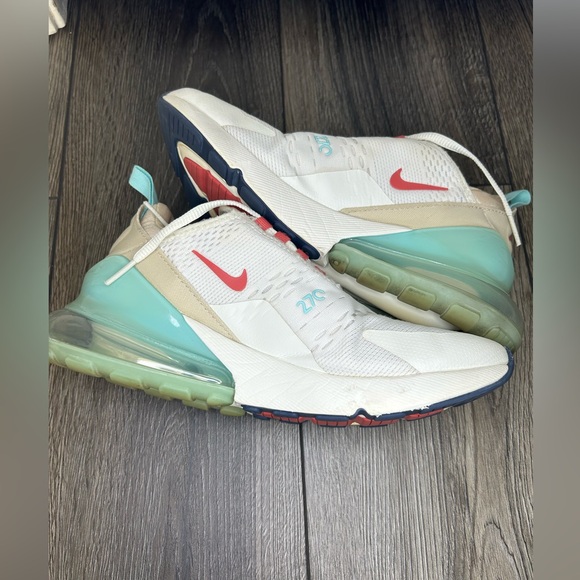 Nike Air Max 270 Women’s Size 9 White Pink Teal DQ4698-100 Running Shoes - Picture 5 of 13